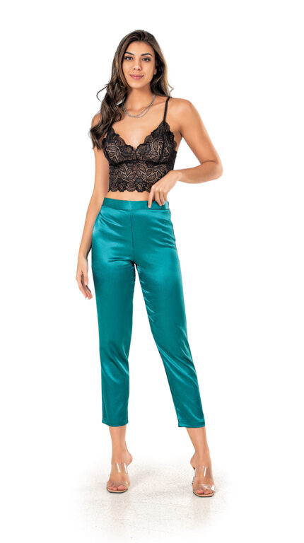 309 Saten Bralet Pijama Takım